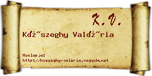 Kőszeghy Valéria névjegykártya